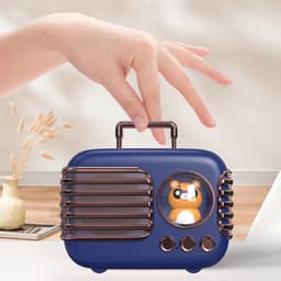 JeiibrZui Bluetooth Luidspreker - Draagbare Mini Speaker - Waterdicht 400 mAh Batterij 5 Uur Speelduur - 1 stuks - Retro Design Blauw — thumbnail 7