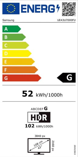 Samsung UE43U7000F - 43 Inch - 4K LED - 2025 + 3 jaar extra garantie - Smart TV — thumbnail 2