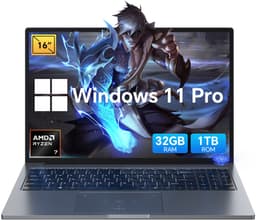Blackview GamiBook 8 Gaming Laptop - 16 inch Full HD - 32 GB RAM - 1 TB SSD - AMD Ryzen™ 7 7735HS - Tot 4,75 GHz - WiFi 6 - Windows 11 Pro Notebook - UHD Graphics - Grijs — thumbnail 1