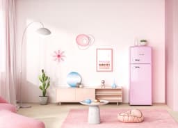 Helvetia Retro Koelvriescombinatie HRDPER206EP1 - Rétro Rose - 144 cm Hoog - 4ster Vriezer - Vintage - 206 Liter — thumbnail 8