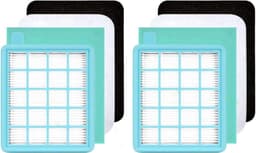 2x HEPA Filter Set geschikt voor Philips PowerPro Compact/Active Series Stofzuiger – Stofzuigerfilter Filterset Vervangingsset FC8058/01 — thumbnail 1
