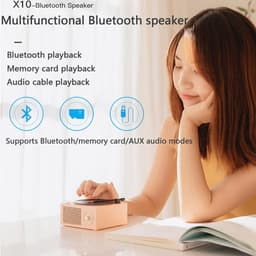 JeiibrZui Vintage Bluetooth-Luidspreker - Retro Cadeau Voor Meisjes - Krachtig Geluid 5W Met Heldere Bassen - 1 Stuk - Roze — thumbnail 4