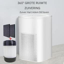 BolFlow® Luchtreiniger - HEPA - USB - Air purifier - Koolstoffilter - Ionisator - Stil & Compact - Voor Kantoor, Auto, Thuis - Wit — thumbnail 13