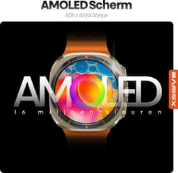 Xssive Watch Ultra 3 - Smartwatch Dames - Stijlvol Horloge met Belfunctie - 1.43" AMOLED - Hartslag & Zuurstofmeter - incl. 2 Bandjes (Zwart & Oranje) - Smartwatch - Titanium Gray — thumbnail 9