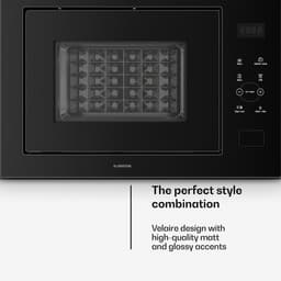 Klarstein Magnetron Velaire inbouwmagnetron met grill – 25 l, 850 W & 1200 W grill, 8 programma's, touchbediening, roestvrij staal, inbouwmagnetron, zwart - 25L - voor Keuken - Timer - RVS - Aluminium glas Display - Microwave — thumbnail 5
