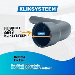 Fixem pistoolgreep geschikt voor Miele stofzuiger - Passend op Miele Compact, Complete C1, C2, C3, S5, S6, S7, S8, S4, S5 serie- Stofzuiger onderdelen - 35mm handgreep - 1 Stuk — thumbnail 11