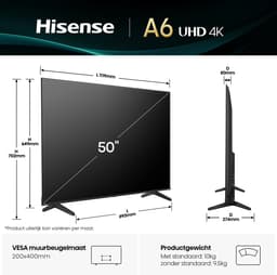 Hisense 50A6Q - 50 inch - 4K LED - 2025 - Buitenlands model — thumbnail 10