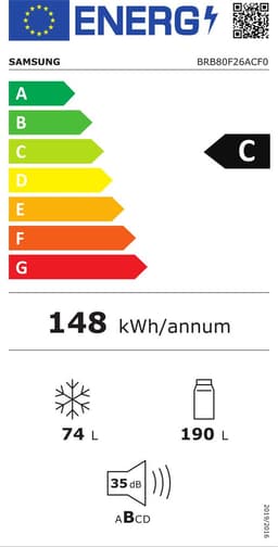 Samsung BRB80F26ACF0 Ingebouwd 264 l D Wit — thumbnail 2