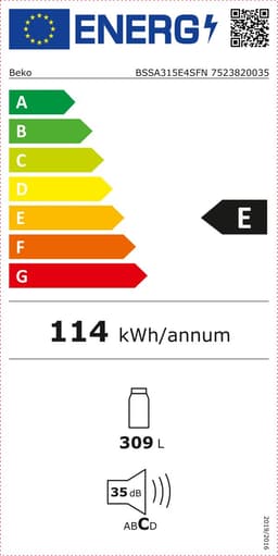 1-deurs geïntegreerde inschuifkoelkast 309l - beko - BSSA315E4SFN — thumbnail 2