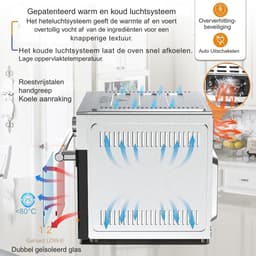 MMP® Heteluchtoven - Oven - Airfryer Oven - Zilveren Rand - 44cm x 46cm x 38cm — thumbnail 5