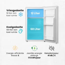 Salora COOLFREEZE48WH - Koelkast Tafelmodel - Koelkast - Tafelkoelkast - Wit - 80 L — thumbnail 5
