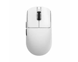 VXE R1 PRO - Draadloze Gaming-Muis - 48g - PAW3395 Sensor - Ultralicht - 4000 Hz Polling Rate - Oplaadbare 500 mAh Batterij - Huano Pink Dot Switches - Ice-Feel Coating – Wit