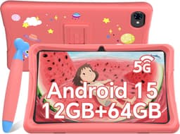 TABWEE K10 Tablet - 10.1 Inch FHD - 12GB RAM - 64GB ROM - SD 2TB - 5000 mAh - Android 15 - WiFi 6 - uitstekend cadeau voor kinderen - Roze — thumbnail 1