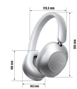 DrPhone Picun F6 Draadloze Over-Ear Bluetooth 5.3 Hoofdtelefoon – App Ondersteuning - Hybride ANC & ENC – Zelfadaptieve Ruisonderdrukking - Transparantie Modus- Ruimtelijke Audio & Hoofdbewegingsvolging – Donker Grijs — thumbnail 4