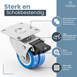 VanDijck Wasmachine Verhoger - Met Wielen - Verstelbaar 42-75 cm - Max 300 kg — thumbnail 3