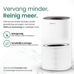 Emerio Luchtreiniger - 45 m² - 50dB - HEPA 13 + Koolstof Filter - met App - Nachtmodus - Ionisatie Functie - Luchtkwalititeitsindicator - Helpt Tegen Allergie & Hooikoorts - Timer Functie - AP-132325 Wit — thumbnail 6