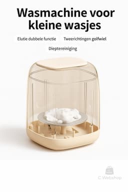 Mini Wasmachine – Draagbaar & Volautomatisch – Met Centrifuge – Kleine Wasjes – Compact & Energiezuinig — thumbnail 3