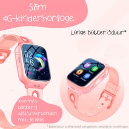 ISHIVA® GPS Horloge Kind geschikt voor Simkaart (4G GPS)–Smartwatch Kinderen met HD-camera & Videobellen - Kinder Smartwatch - 1000 mAh Long Battery–IP65 Waterdicht–SOS Knop–School Mode-Veilige Zones-GPS Tracker–2 Jaar Garantie–Roze — thumbnail 6