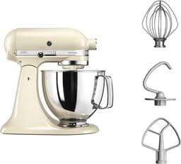 KitchenAid Artisan 5KSM125EAC - Keukenmachine - 4,8L - Amandel wit - 3 menghaken — thumbnail 1