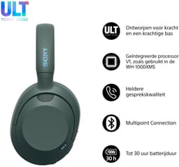 Sony ULT Wear - Draadloze Noise Cancelling koptelefoon met ULT Power Sound - Forest Gray — thumbnail 8