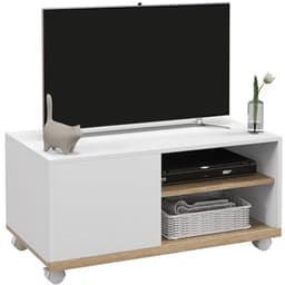 TV-kast op wielen met 2 remmen en 2 opbergcompartimenten — thumbnail 1