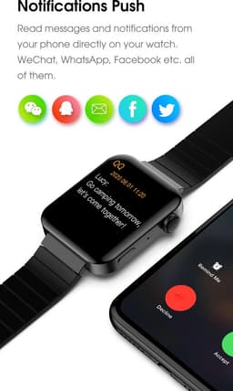 DrPhone iNX - Metalen Smartwatch Bluetooth Bellen - Microfoon - Hartslag - Stappen - Mannen / Vrouwen - IOS/Android - Zilver — thumbnail 10