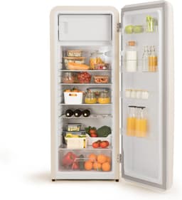 CREATE - Koelkast in retrostijl - Gebroken wit - Handvat Goud - FRIDGE RETRO 281L — thumbnail 3