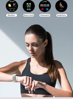 GALESTO Smartwatch Luxe - Gratis Stalen Band - Smartwatch Dames - Heren Smartwatch - Activity Tracker - Fitness Tracker - Met Touchscreen - Siliconen band - Horloge - Stappenteller - Bloeddrukmeter - Verbrande calorieën - Waterbestendig - Zilver — thumbnail 7