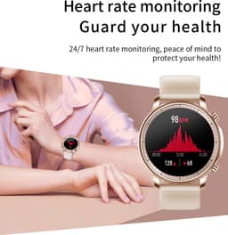 GALESTO Smartwatch Luxe - Gratis Stalen Band - Smartwatch Dames - Heren Smartwatch - Activity Tracker - Fitness Tracker - Met Touchscreen - Siliconen band - Horloge - Stappenteller - Bloeddrukmeter - Verbrande calorieën - Waterbestendig - Zilver — thumbnail 10
