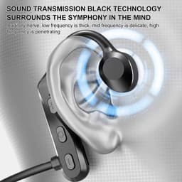 OFMOTRA Bone Conduction Headphone - Open Ear Koptelefoon - Sport Headset - IPX5 Waterbestendig - Oortjes Draadloos - Draadloze Koptelefoon - Bluetooth Oordoppen met Nekband - Zwart — thumbnail 8