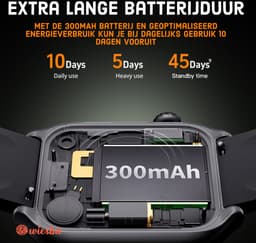 Wiesba Smart GTS7 Pro - Sporthorloge met Hartslagmeter - Bloeddrukmeter - Stappenteller - Sport Horloge - Smart Watch Saturatiemeter - Smartwatch 2.0in - 320 x 360 Resolutie — thumbnail 9