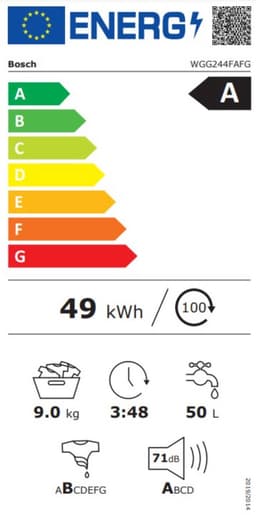 Bosch WGG244FAFG - Serie 6 - Wasmachine - 9 kg - 1400 rpm - Energielabel A - NL/FR display — thumbnail 2