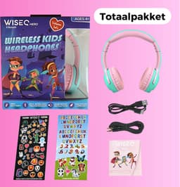 WiseQ HERO Kinderkoptelefoon – Koptelefoon Kids Meisje – Draadloze Bluetooth Hoofdtelefoon met 13dB Demping – 38u Bluetooth – Roze - Unicorn/Bubblegum — thumbnail 10