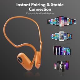 Voltma Active Beats - Open Ear Hoofdtelefoon met Air Conduction - Bluetooth 5.3 Sport Headset - Koptelefoon IPX45 Waterdicht - 6 Uur Speeltijd - Snelladen - Open Ear Comfort Draadloze Oortjes voor Sport en Fitness - geschikt voor Android, iOs Oranje — thumbnail 3