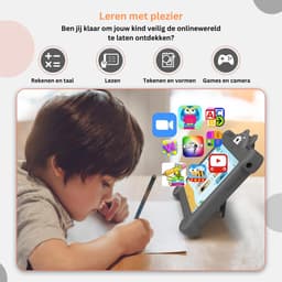 White-Label® Kindertablet Vanaf 3 Jaar - Tablet Kinderen - Kinderspeelgoed - Grijs — thumbnail 4