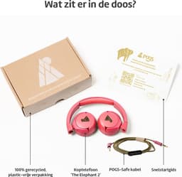 POGS - The Elephant 2 - Bedrade on-ear kinder koptelefoon - Veilige volumebegrenzing - Duurzaam - rRoze — thumbnail 9