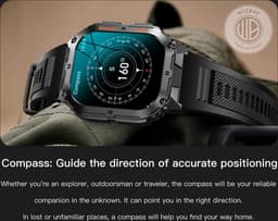 WizBay Premium Select® 1.96 inch AMOLED - Kompas - Bluetooth Bellen - Message - Dynamic Hartslag & Slaap Monitor - Bloeddruk & O2 - 100+ Sport Modi - 650mAh - Magnetic Laden - Zink Alloy Mat Zilveren Kast - Oranje TPU Band — thumbnail 14