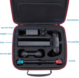 YONO Opbergtas XL geschikt voor Nintendo Switch - OLED - Beschermhoes - Koffer - Case - Hoes - Accessoires - Zwart — thumbnail 9
