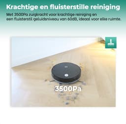 BrinQ Goods - Krachtige Robotstofzuiger Met Dweilfunctie - Met Laadstation - Dweilrobot - Met Afstandsbediening En App - Geschikt voor Huisdieren - Slimme Navigatie — thumbnail 3