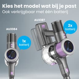 Auronic Steelstofzuiger Draadloos 350W - Draadloze Stofzuiger - HEPA Filter - Zelfstaand - Extra Accu - Op Accu - Zonder Zak - Kruimeldief - Vacuum Cleaner - Grijs/Paars — thumbnail 10