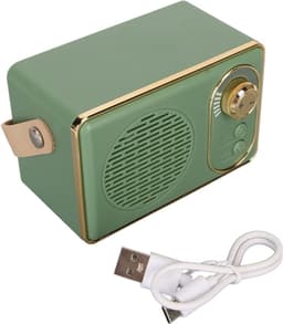 Retro bluetooth-speaker-Retro-speaker-Bluetooth 5.0-extra bas-groen — thumbnail 7