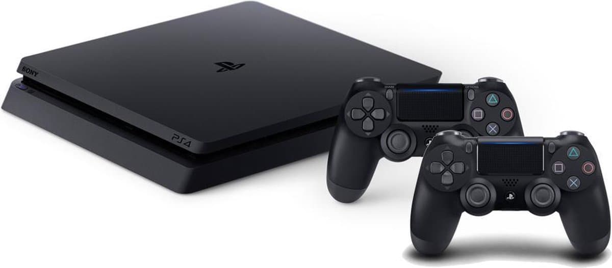 Sony Playstation 4 Slim Console 1TB + 2de Controller - Zwart — afbeelding 1