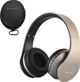 PowerLocus P1 Bluetooth Koptelefoon – Draadloos – Over Ear – Met Microfoon – Inklapbaar - incl. Hoes – Goud — thumbnail 1