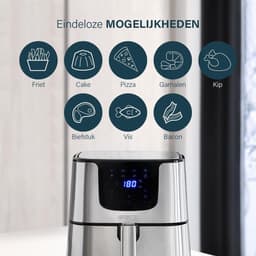 Princess Digitale Airfryer Deluxe XXL 182060 – Heteluchtfriteuse - 5.5 liter - 8 voorgeprogrammeerde programma’s - Inclusief airfryer mandje - RVS — thumbnail 8