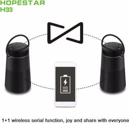 HOPESTAR H33  Zwart draagbare draadloze Bluetooth-luidspreker FM-zender Powerbank — thumbnail 6