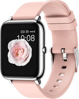 Belesy® HUNDRED - Smartwatch Dames - Smartwatch Heren - Horloge - 1.3 inch - Kleurenscherm - Full Touch - Stappenteller - Multi Sport - 100+ Watchfaces - Siliconen - Roze — thumbnail 1