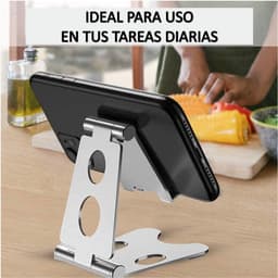 Bureau houder Tablet & Telefoon Vouwbaar Standaard - Tafel Telefoon Steun Universeel - Zilver — thumbnail 4