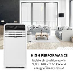Klarstein Mobiele airconditioner met luchtafvoerslang, 4-in-1 airconditioner met ventilator, luchtontvochtiger & nachtmodus, Kleine & draagbare airconditioner voor thuis & op kantoor, Laag verbruik, 9000 BTU,6 kW voor 33 m² - Afstandsbediening — thumbnail 6