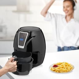 KitchenBrothers Mini Airfryer - 3,5 Liter - 1300W - PFAS-Vrij - 80ºC tot 200ºC - Kleine Heteluchtfriteuse voor 1, 2 en 3 Pesonen - Zwart — thumbnail 8
