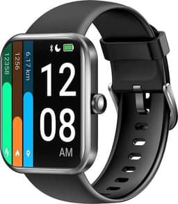 Smartwatch Dames Heren en Kinderen - Watch geschikt voor Android/ iOs - Zwart — thumbnail 1